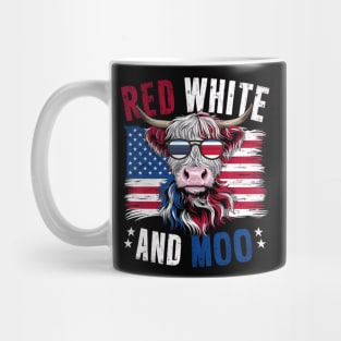 Red White and Moo: Patriotic Cow Design Mug